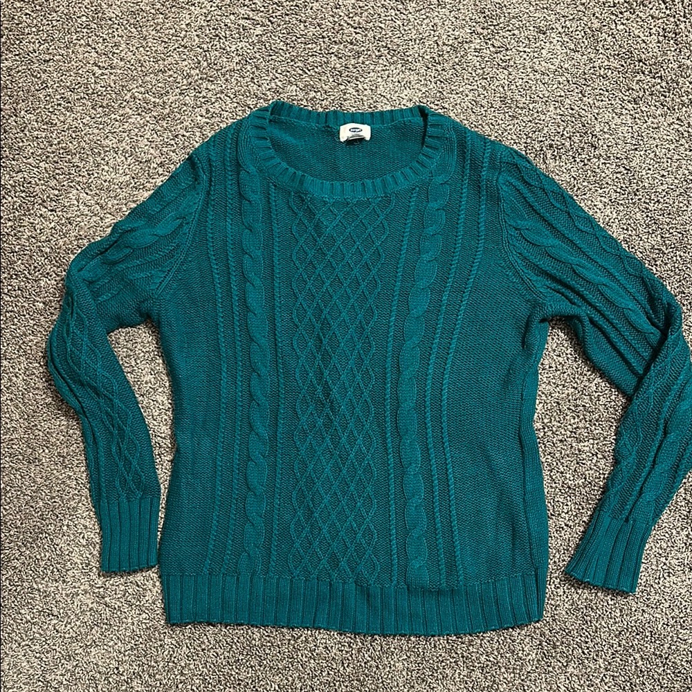 Teal Cable Knit Sweater